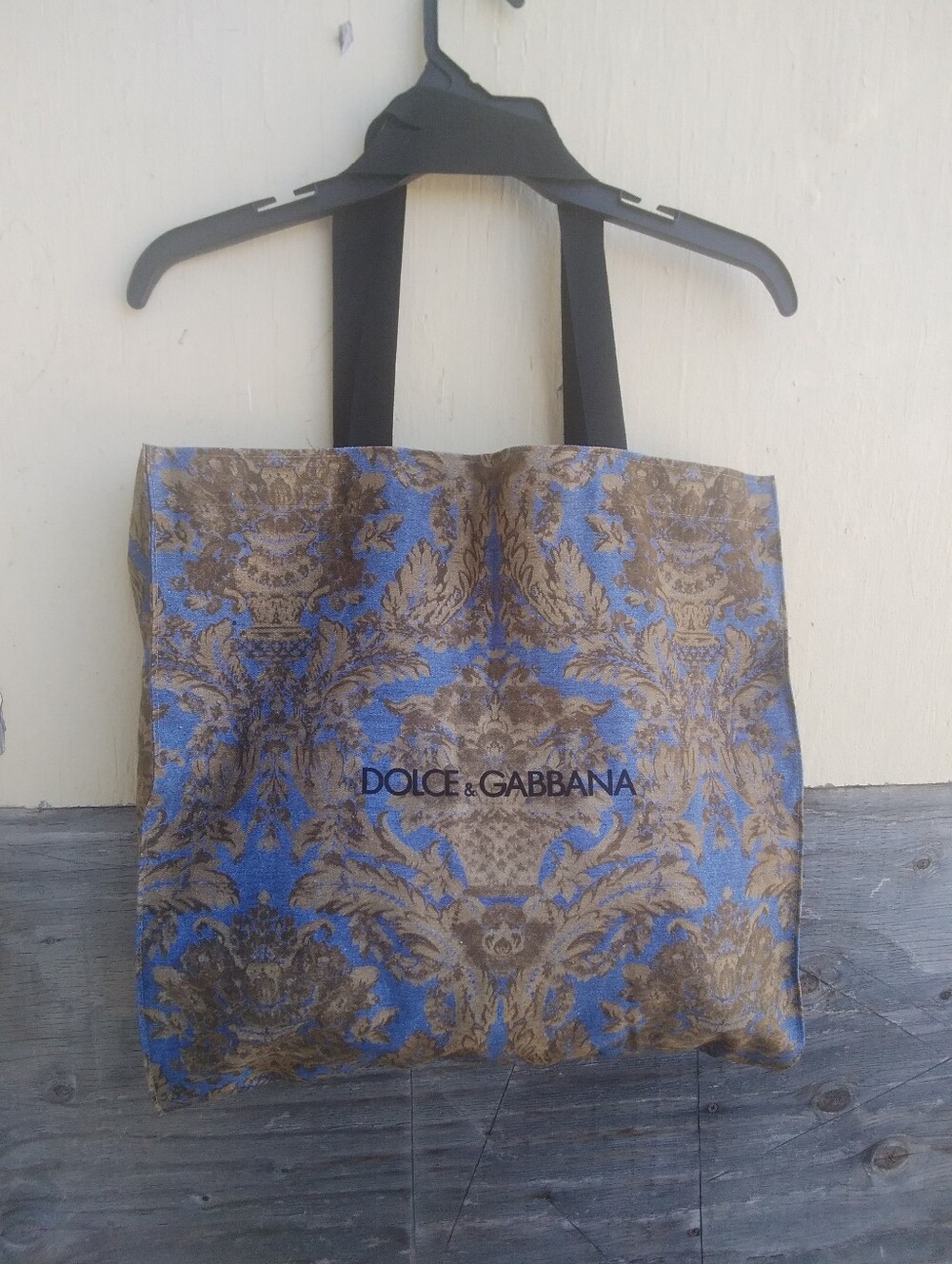 Dolce & Gabbana Rare Cotton Bag Tote Canvas Print 14x15 Boutique Milan